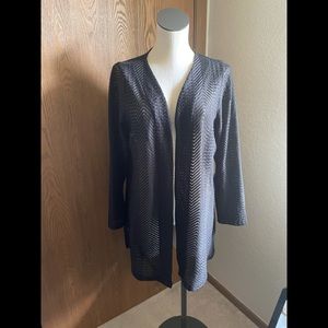 NWT Christopher & Banks Black sheer duster Ruana Kimono swimsuit cover up 14W/X